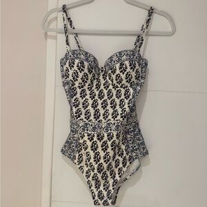 Tory Burch Blue and White One Piece